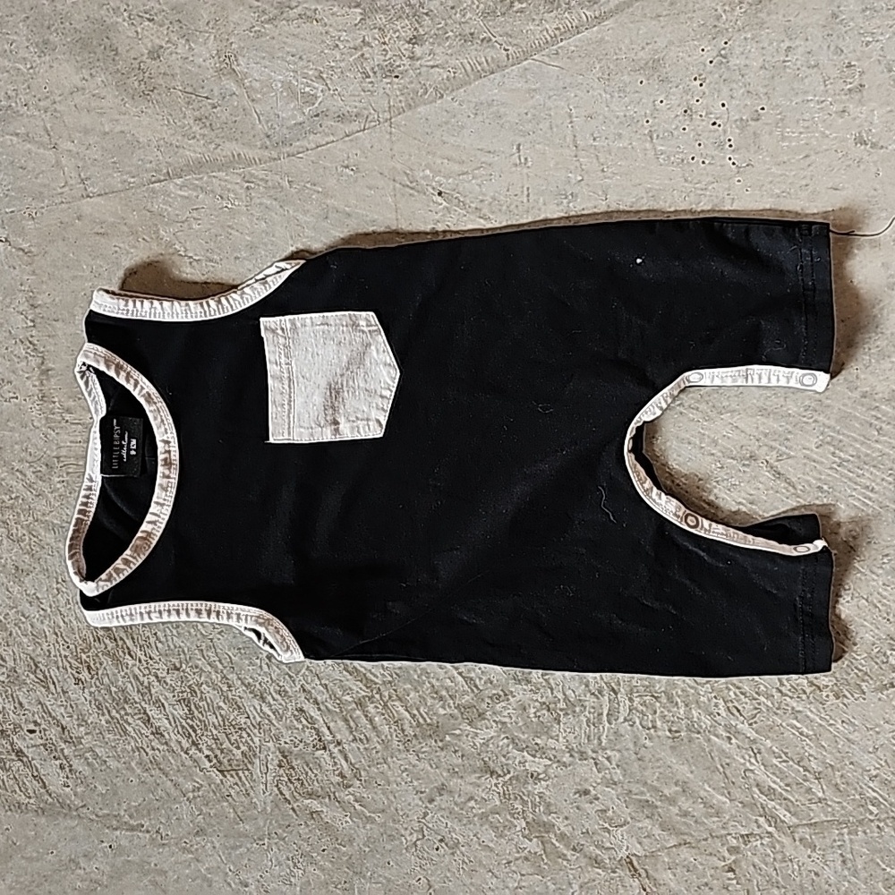 Little Bipsy Black and White Sleeveless Romper